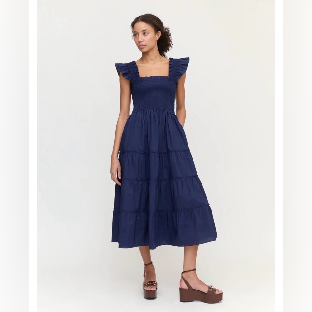 The Ellie Nap Dress - Navy Poplin